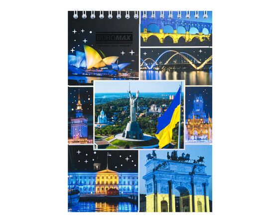 Блокнот Buromax на пружине сверху Patriot Kyiv A5 48 листов в клетку (BM.24545105), изображение 2 Блокнот Buromax на пружине сверху Patriot Kyiv A5 48 листов в клетку (BM.24545105), изображение 2