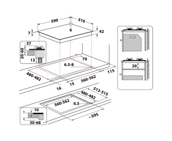 Варочная поверхность Whirlpool GOFL629NB, изображение 10 Варочная поверхность Whirlpool GOFL629NB, изображение 10