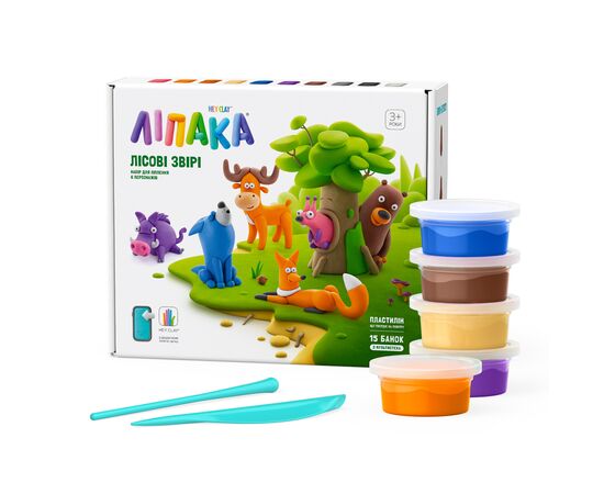 Набор для творчества Lipaka самостоятельно твердеющего пластилина Лесные звери (15022-UA01), изображение 2 Набор для творчества Lipaka самостоятельно твердеющего пластилина Лесные звери (15022-UA01), изображение 2