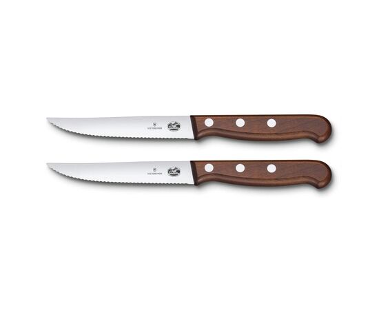 Набор ножей Victorinox Wood Steak Set 2шт Serrate (5.1230.12G), изображение 3 Набор ножей Victorinox Wood Steak Set 2шт Serrate (5.1230.12G), изображение 3