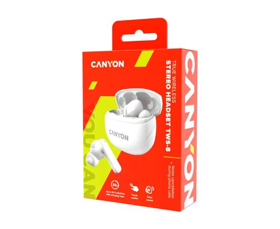 Наушники Canyon TWS-8 White (CNS-TWS8W), изображение 5 Наушники Canyon TWS-8 White (CNS-TWS8W), изображение 5