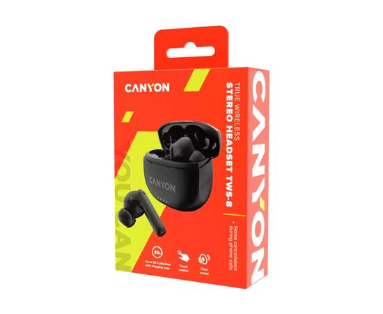 Наушники Canyon TWS-8 Black (CNS-TWS8B), изображение 5 Наушники Canyon TWS-8 Black (CNS-TWS8B), изображение 5