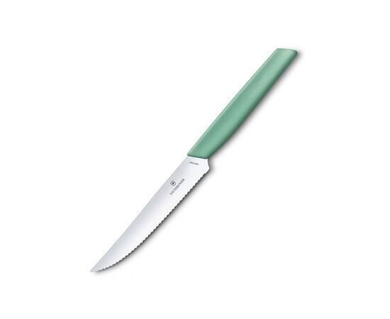 Кухонный нож Victorinox Swiss Modern SteakPizza 12см Mint (6.9006.12W41), изображение 3 Кухонный нож Victorinox Swiss Modern SteakPizza 12см Mint (6.9006.12W41), изображение 3