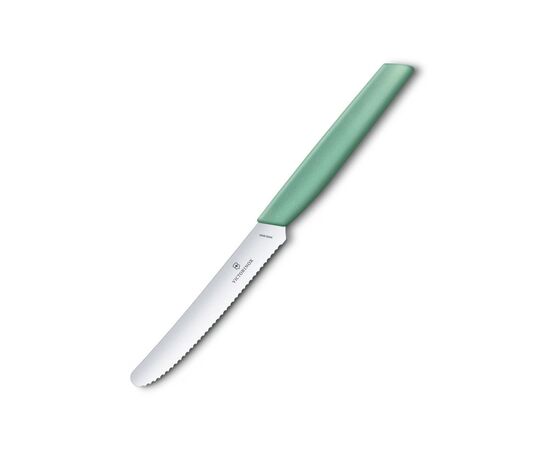 Кухонний ніж Victorinox Swiss Modern TomatoSausage 11см Mint (6.9006.11W41), зображення 3 Кухонний ніж Victorinox Swiss Modern TomatoSausage 11см Mint (6.9006.11W41), зображення 3