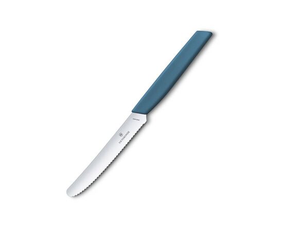 Кухонный нож Victorinox Swiss Modern TomatoSausage 11см Blue (6.9006.11W2), изображение 3 Кухонный нож Victorinox Swiss Modern TomatoSausage 11см Blue (6.9006.11W2), изображение 3