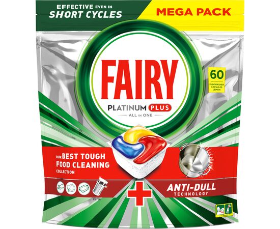 Таблетки для посудомоечных машин Fairy Platinum Plus All in One Lemon 60 шт. (8001090952158)