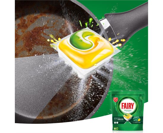Таблетки для посудомоечных машин Fairy Original All in One Lemon 40 шт. (8001090954466), изображение 4 Таблетки для посудомоечных машин Fairy Original All in One Lemon 40 шт. (8001090954466), изображение 4