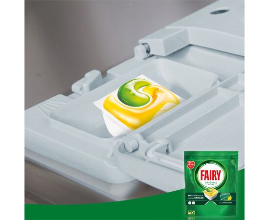 Таблетки для посудомоечных машин Fairy Original All in One Lemon 40 шт. (8001090954466), изображение 5 Таблетки для посудомоечных машин Fairy Original All in One Lemon 40 шт. (8001090954466), изображение 5