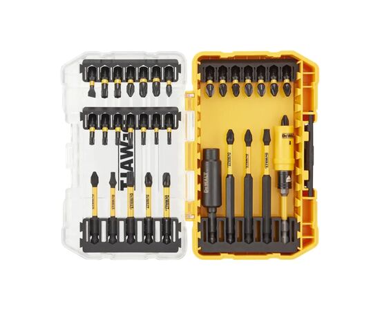 Набор бит DeWALT EXTREME FLEXTORQ, Phillips,Pozidriv,Torx, Slotted,Pz3, T25, 32 шт, кейс (DT70743T), изображение 2 Набор бит DeWALT EXTREME FLEXTORQ, Phillips,Pozidriv,Torx, Slotted,Pz3, T25, 32 шт, кейс (DT70743T), изображение 2