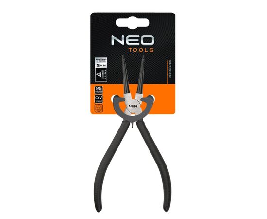 Щипцы Neo Tools для стопорных колец, внутренние, прямые, диапазон 19-60 мм, CrV, 180 мм (01-043), изображение 2 Щипцы Neo Tools для стопорных колец, внутренние, прямые, диапазон 19-60 мм, CrV, 180 мм (01-043), изображение 2