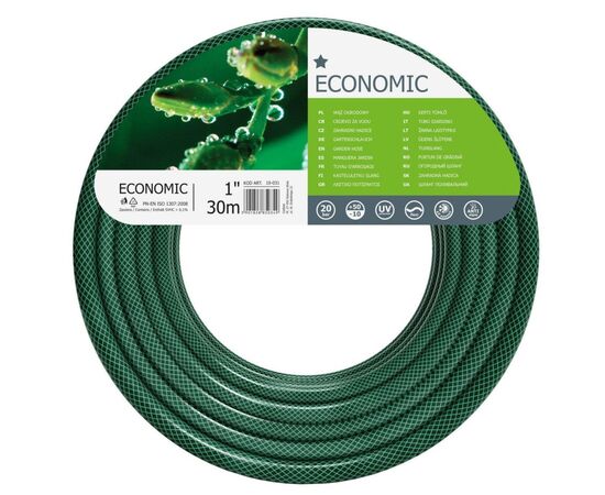 Поливочный шланг Cellfast ECONOMIC, 1", 30м, 3 слоя, до 20 Бар, -10…+50°C (10-031)