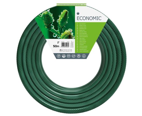 Поливочный шланг Cellfast ECONOMIC, 1", 50м, 3 слоя, до 20 Бар, -10…+50°C (10-032)