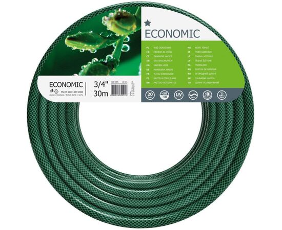 Поливочный шланг Cellfast ECONOMIC, 3/4", 30м, 3 слоя, до 20 Бар, -10…+50°C (10-021)