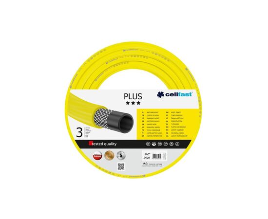 Поливочный шланг Cellfast PLUS, 1/2', 25м, 3 слоя, до 25 Бар, -20…+60°C (10-200_CELLFAST)
