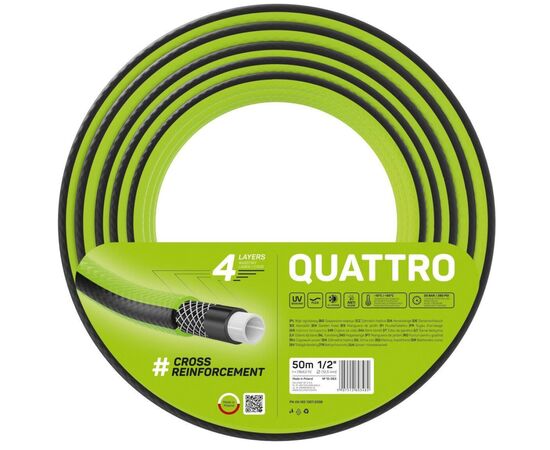 Поливочный шланг Cellfast QUATTRO, 1/2', 50м, 4 слоя, до 20 Бар, -10…+50°C (10-063)
