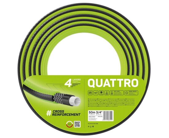 Поливочный шланг Cellfast QUATTRO, 3/4', 50м, 4 слоя, до 20 Бар, -10…+50°C (10-073)