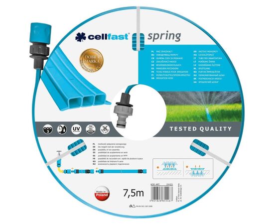 Поливочный шланг Cellfast SPRING, оросительный перфорированный, 7.5м (19-021)