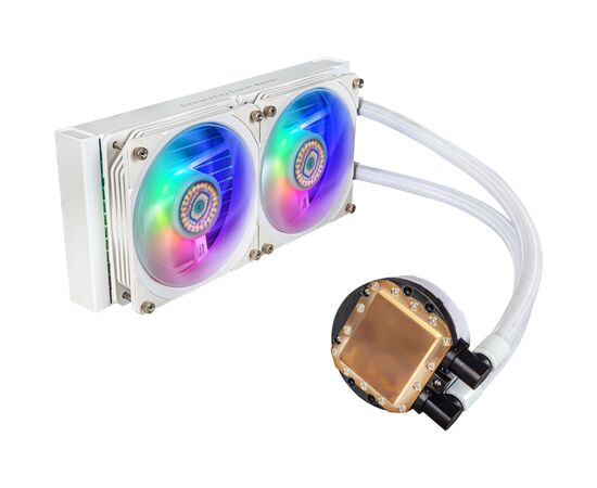 Система водного охлаждения CoolerMaster MasterLiquid PL240 Flux White Edition (MLY-D24M-A23PZ-RW), изображение 2 Система водного охлаждения CoolerMaster MasterLiquid PL240 Flux White Edition (MLY-D24M-A23PZ-RW), изображение 2
