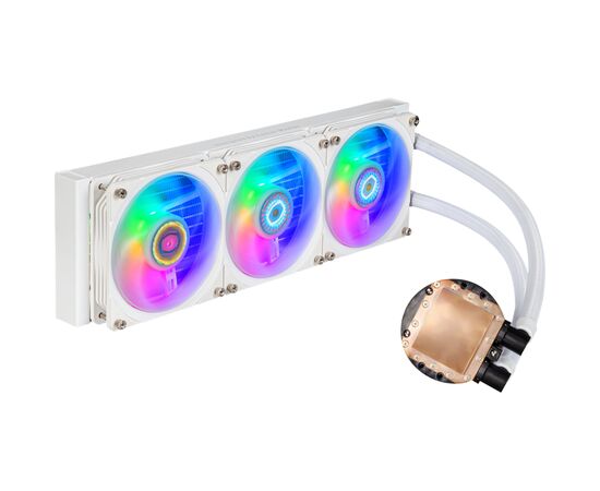Система жидкостного охлаждения CoolerMaster MasterLiquid PL360 Flux White Edition (MLY-D36M-A23PZ-RW), изображение 2 Система жидкостного охлаждения CoolerMaster MasterLiquid PL360 Flux White Edition (MLY-D36M-A23PZ-RW), изображение 2