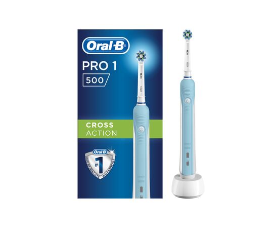 Електрична зубна щітка Oral-B Pro 500/D16.513.1U CrossAction 3756 (4210201851813), зображення 3 Електрична зубна щітка Oral-B Pro 500/D16.513.1U CrossAction 3756 (4210201851813), зображення 3