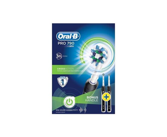 Электрическая зубная щетка Oral-B PRO 1 790 D16.523.1UH 3756+1 Black Edition (4210201298465), изображение 2 Электрическая зубная щетка Oral-B PRO 1 790 D16.523.1UH 3756+1 Black Edition (4210201298465), изображение 2
