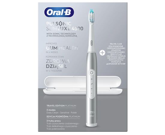 Электрическая зубная щетка Oral-B Pulsonic Slim Luxe 4500 S411.526.3X 3717 (4210201396406), изображение 2 Электрическая зубная щетка Oral-B Pulsonic Slim Luxe 4500 S411.526.3X 3717 (4210201396406), изображение 2