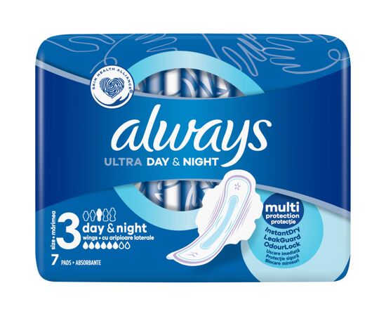 Гигиенические прокладки Always Ultra Day&Night (Размер 3) 7 шт. (4015400012306), изображение 2 Гигиенические прокладки Always Ultra Day&Night (Размер 3) 7 шт. (4015400012306), изображение 2