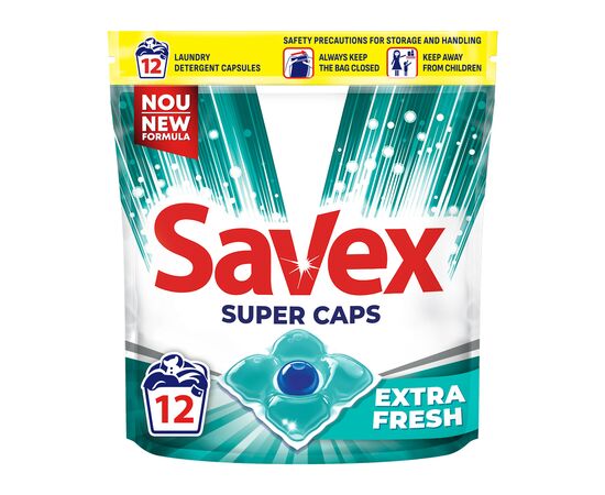 Капсулы для стирки Savex Super Caps Extra Fresh 12 шт. (3800024046834)