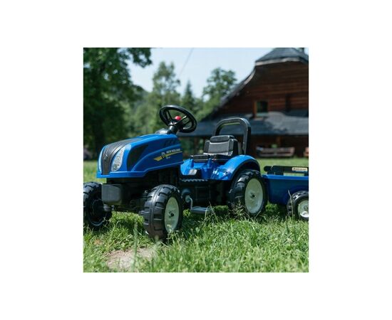 Веломобиль Falk New Holland трактор на педалях с прицепом Синий (3080AB), изображение 2 Веломобиль Falk New Holland трактор на педалях с прицепом Синий (3080AB), изображение 2
