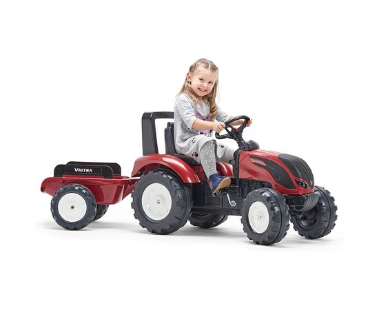 Веломобиль Falk Valtra S4 трактор на педалях с прицепом Красный (4000AB), изображение 2 Веломобиль Falk Valtra S4 трактор на педалях с прицепом Красный (4000AB), изображение 2