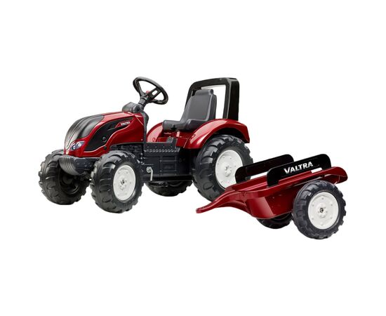 Веломобиль Falk Valtra S4 трактор на педалях с прицепом Красный (4000AB)