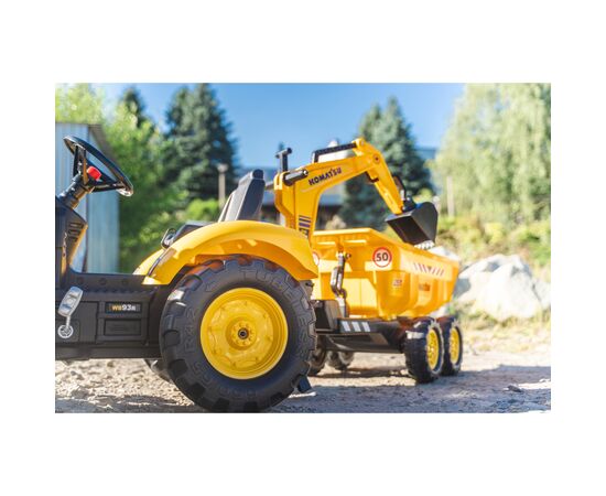 Веломобиль Falk Komatsu трактор на педалях с прицепом, передним и задним ковшом Желтый (2086W), изображение 5 Веломобиль Falk Komatsu трактор на педалях с прицепом, передним и задним ковшом Желтый (2086W), изображение 5