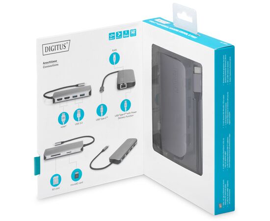 Концентратор Digitus USB-C 8 Port (DA-70884), изображение 8 Концентратор Digitus USB-C 8 Port (DA-70884), изображение 8