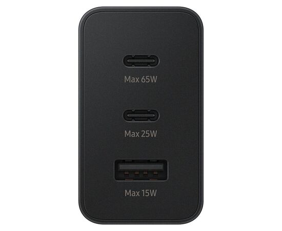 Зарядний пристрій Samsung 65W Power Adapter Trio (w/o cable) Black (EP-T6530NBEGRU), зображення 2
