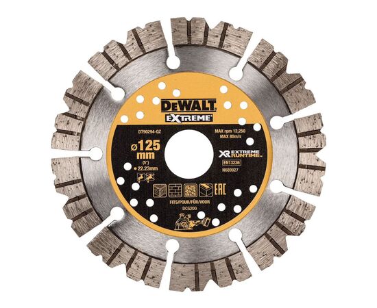Диск пильний DeWALT алмазний EXTREME, бетон/цегла, 125х3х22.22 мм (DT90294)