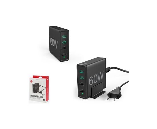 Зарядное устройство Hama 2xUSB-C PD/QC, 2xUSB-A, 60W Black (00201628), изображение 3 Зарядное устройство Hama 2xUSB-C PD/QC, 2xUSB-A, 60W Black (00201628), изображение 3