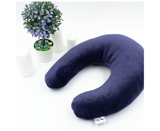Подушка MirSon для путешествий №8751 Velvet Line 28-0006 Navy blue 50% Memory (2200006348368), изображение 4