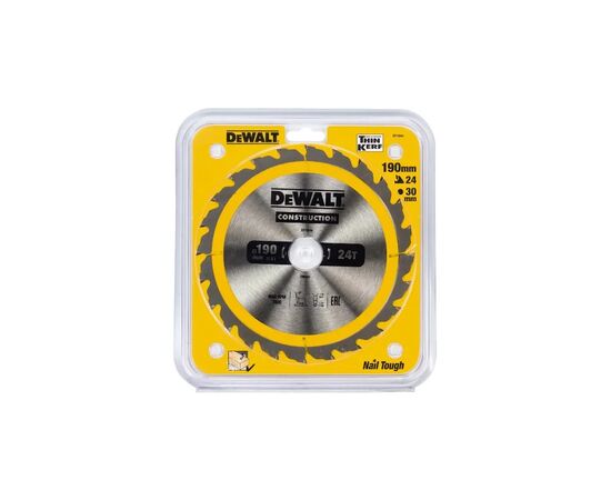 Диск пильный DeWALT CONSTRUCTION 190х30 мм, 24z (ATB), 16 градусов (DT1944), изображение 3 Диск пильный DeWALT CONSTRUCTION 190х30 мм, 24z (ATB), 16 градусов (DT1944), изображение 3