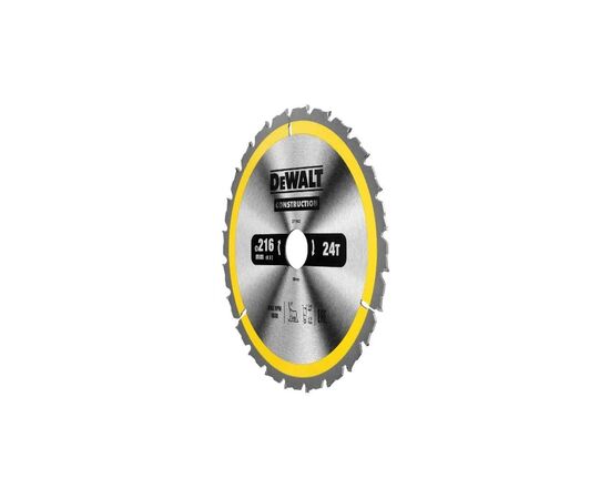 Диск пильный DeWALT CONSTRUCTION 216 х 30 мм, 24z (ATB) - 5 градусов (DT1952), изображение 2 Диск пильный DeWALT CONSTRUCTION 216 х 30 мм, 24z (ATB) - 5 градусов (DT1952), изображение 2