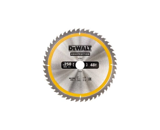 Диск пильний DeWALT CONSTRUCTION 250х30 мм, 48z (ATB) + 10 град (DT1957)