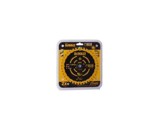 Диск пильный DeWALT EXTREME , 184 х 16 мм, 40 z, ATB, 18 град, универсальное применение (DT10303), изображение 2 Диск пильный DeWALT EXTREME , 184 х 16 мм, 40 z, ATB, 18 град, универсальное применение (DT10303), изображение 2
