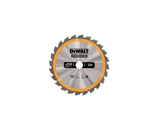 Диск пильный DeWALT СONSTRUCTION , 250 х 30 мм, 24 z, АТВ, 10 градусов, (DT1956)