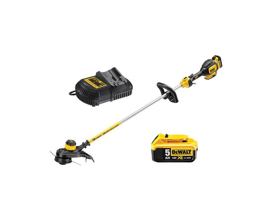Триммер садовый DeWALT 18 В, 5Ah, леска 2 мм, 33 см (DCM561P1), изображение 2 Триммер садовый DeWALT 18 В, 5Ah, леска 2 мм, 33 см (DCM561P1), изображение 2
