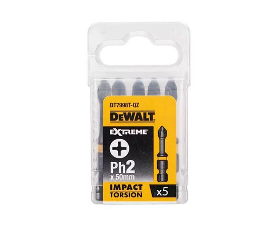 Набор бит DeWALT IMPACT TORSION, ударные, Philips, Ph2, L= 50 мм, 5 шт (DT7998T)