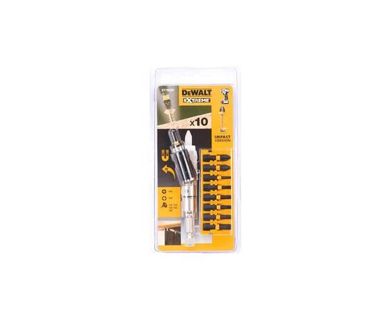 Набор бит DeWALT IMPACT TORSION, ударные, Torx, Philips, Pozidriv, L=25 мм, 10 шт (DT70578T)