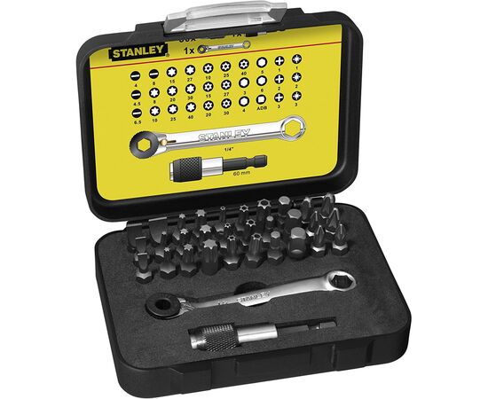 Набір біт Stanley "Expert", Ph2, Ph3, Pz2, Pz3, T10, T25, T30, L = 25 мм, 32 шт, кейс (1-13-905)