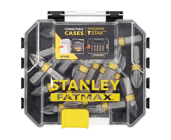 Набор бит Stanley FatMax, Pozidriv, Pz2, L= 25 мм, 20 шт, кейс (STA88568)