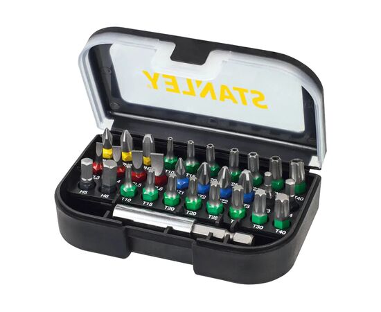 Набор бит Stanley Ph1,2,3 x1, Pz 1,3 x1, TH30, TH40, T25, L = 60 мм, 31 шт, кейс (STA60490)