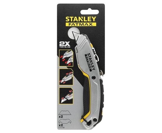 Нож монтажный Stanley FatMax Xtreme с двумя выдвижными лезвиями, L=180мм. (0-10-789), изображение 7 Нож монтажный Stanley FatMax Xtreme с двумя выдвижными лезвиями, L=180мм. (0-10-789), изображение 7