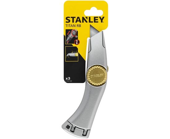 Нож монтажный Stanley TITAN RB с выдвижным лезвием , L=185 мм. (2-10-122), изображение 2 Нож монтажный Stanley TITAN RB с выдвижным лезвием , L=185 мм. (2-10-122), изображение 2